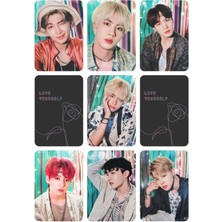 Bts (Jin,jimin,v,suga Jungkook) Fotokart 9 Adet  8*6 cm Pvc Kaplı Süper Hd Kaliteli Baskılı Fotokart