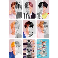 Bts (Jin,jimin,v,suga Jungkook) Fotokart 9 Adet  8*6 cm Pvc Kaplı Süper Hd Kaliteli Baskılı Fotokart