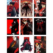 Hellsing Alucard Fotokart 9 Adet Kesilmiş  8*6 cm Pvc Kaplı Süper Hd Kaliteli Baskılı Fotokart