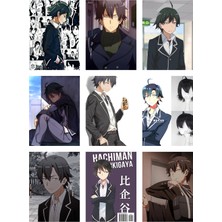 Hikigaya Hachiman Fotokart 9 Adet Kesilmiş  8*6 cm Pvc Kaplı Süper Hd Kaliteli Baskılı Fotokart