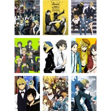 Durarara Fotokart 9 Adet Kesilmiş  8*6 cm Pvc Kaplı Süper Hd Kaliteli Baskılı Fotokart