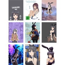 Bunny Girl Senpai Fotokart 9 Adet Kesilmiş  8*6 cm Pvc Kaplı Süper Hd Kaliteli Baskılı Fotokart