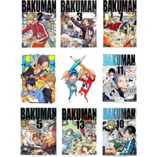 Bakuman Anime Fotokart 9 Adet Kesilmiş  8*6 cm Pvc Kaplı Süper Hd Kaliteli Baskılı Fotokart