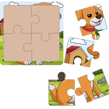 Br Toys 4'lü Puzzle Köpek Ilk Puzzlem Çocuklar Için Eğitici-Öğretici Ahşap 4 Parça