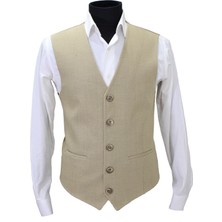 Mentor Regalo Erkek Yelek V Yaka Krem Rengi Balıksırtı 50482