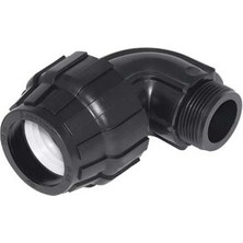 Senkron 63x11/4" Siyah Seri Kaplin Dıştan Dişli (Erkek) Dirsek