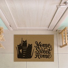 Decovetro Sweet Home Desenli Kapı Önü Halı Paspas