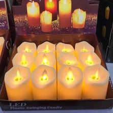 Kuzey Pilli Mum LED Light Candles 6 Adet LED Işıklı Mum Titrek Sallanan Mum Işıklı Mum LED Mum Sarı Işıklı Mum