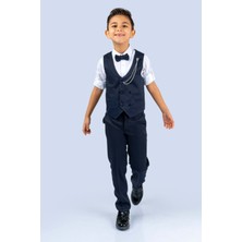 Mnk Baby & Kids Zincirli Yelekli Çift Sıra Düğmeli Erkek Çocuk Takım MNK048410