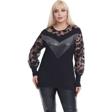 Modayız Işıltılı Büyük Beden Bluz 21B-2280