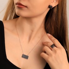 Ravza 925 Ayar Gümüş Onix Taşlı Set