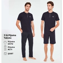 Mod Collection - Erkek Lacivert 3 Lü Pijama Takımı