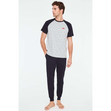Mod Collection - Erkek Lacivert Yuvarlak Yaka Pijama Takımı