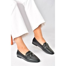 Fox Shoes Siyah Taşlı Günlük Kadın Babet P820840009
