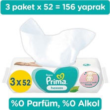 Prima Islak Havlu Mendil Hassas Ciltler Için Bitki Bazlı Kokusuz (18'li Set) (6 Paket x 3) 936 Yaprak