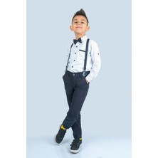 Mnk Baby & Kids Erkek Çocuk Baskılı Oxford Takım MNK047910 Özel Olay için Şık Tasarım
