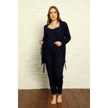 Nisanca Sabahlıklı Dantel Detaylı Pegasus Kadın Pijama Takımı-Çeyizlik Takım- Geniş Beden Aralığı