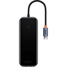 Baseus Acmejoy Serisi 5 In 1 Çevirici Dönüştürücü Hub type-C To 2xusb 3.0 + USB 2.0 + Usb-C Pd + RJ45