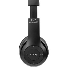 teknosepetim Kablosuz Bluetooth Kulaklık P47 Aux Hafıza Card Girişli Kulak Üstü Kulaklık