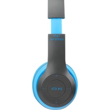 teknosepetim Kablosuz Bluetooth Kulaklık P47 Aux Hafıza Card Girişli Kulak Üstü Kulaklık