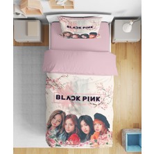 Erays Home Black Pink 3D Tek Kişilik Çarşafsız Nevresim Takımı