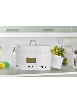 Evistro Büyük Boy 2 Bölmeli Lüx Metal Patates-Soğan-Sarımsak Kovası Beyaz