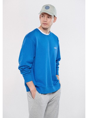 Mavi Erkek Mavi Logo Baskılı Mavi Sweatshirt 0610704-70762