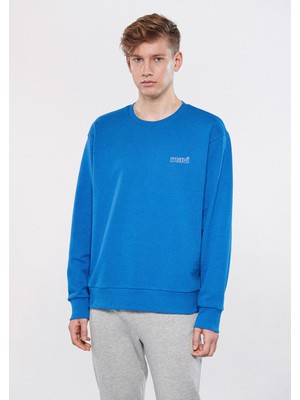 Mavi Erkek Mavi Logo Baskılı Mavi Sweatshirt 0610704-70762