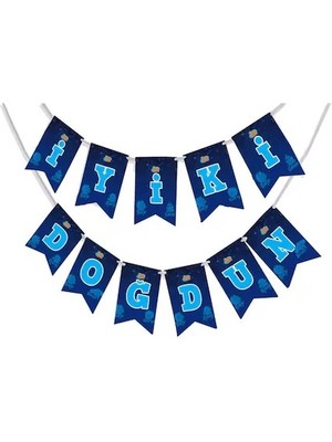 Event Party Store  Kral Şakir Iyiki Doğdun Banner Uzay Temalı Mavi 270 cm M