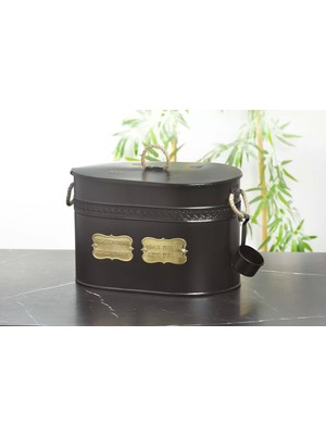 Evistro Metal Deterjan Saklama Kovası 2 Bölmeli Ölçekli Siyah