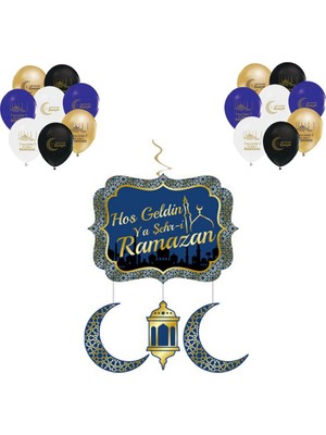 Hayaller Dükkanı Ramazan Süsleri Set 20 Adet Ramazan Balon ve Hoşgeldin Şehri Ramazan Set