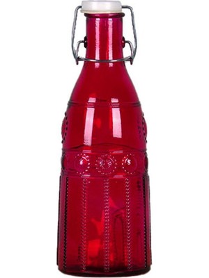 Decoroni Dekoratif Cam Şişe - Kırmızı