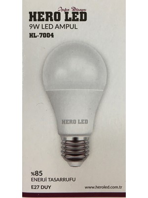 Heroled E-27 Duylu 9 W 550 Lümen Beyaz Işık 10’lu Led Ampul