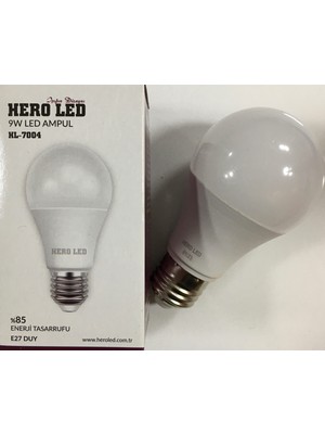 Heroled E-27 Duylu 9 W 550 Lümen Beyaz Işık 10’lu Led Ampul