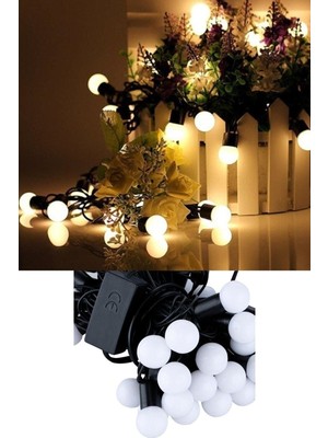 Sarfex Boncuk Top LED Işık Gün Işığı Fişli 5 Metre 28 Top Yılbaşı Doğum Günü Parti Dekor Ağaç Süsle