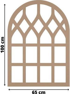 Bangu Hint Pencere Ayna Kanallı Boyanabilir Dekoratif Duvar Çerçeve 18MM Ham Mdf