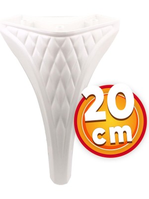 Nzb Lüks Mobilya Kanepe Sehpa Tv Ünitesi Koltuk Puf Ayağı 20 cm Beyaz Baza Ayak