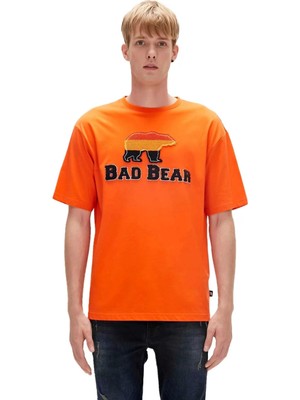 Bad Bear Tripart 0 Yaka Erkek Tshirt - Turuncu