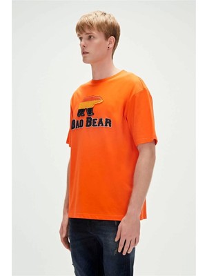 Bad Bear Tripart 0 Yaka Erkek Tshirt - Turuncu