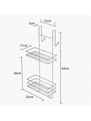 Teknotel Iki Katlı Asmalı Duşakabin Rafı - Siyah