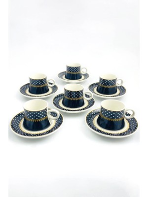 Çanak Sepeti Porselen 6 Kişilik Puanlı Kahve Fincanı Takımı 80ML