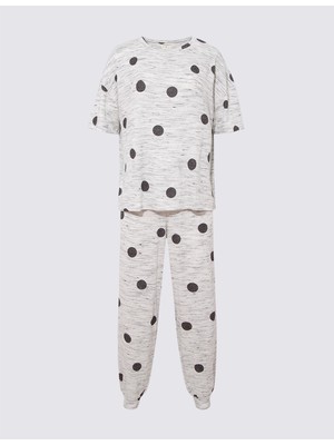 Marks & Spencer Puantiye Desenli Kısa Kollu Pijama Takımı