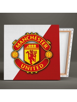 SML Tablo Manchester United Futbol Kulübü Logosu Kırmızı Şeytanlar Kanvas Tablo