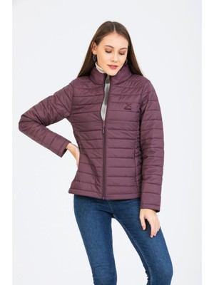 Kinetix SN659 Basıc Padded Coat Mürdüm Günlük  Kadın Şişme Mont