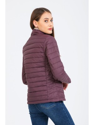 Kinetix SN659 Basıc Padded Coat Mürdüm Günlük  Kadın Şişme Mont