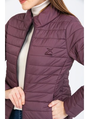 Kinetix SN659 Basıc Padded Coat Mürdüm Günlük  Kadın Şişme Mont