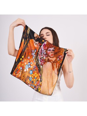 Nomads Felt %100 Ipek Fular Bandana | Gustav Klimt Water Serpents