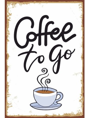 Hayat Poster Coffee To Go Retro Ahşap Poster