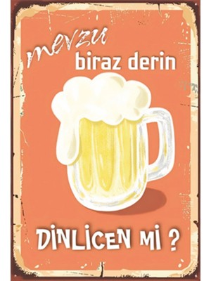Hayat Poster Bira Sohbeti Retro Ahşap Poster