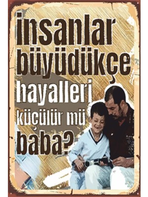 Hayat Poster Babam ve Oğlum Replik Retro Ahşap Poster